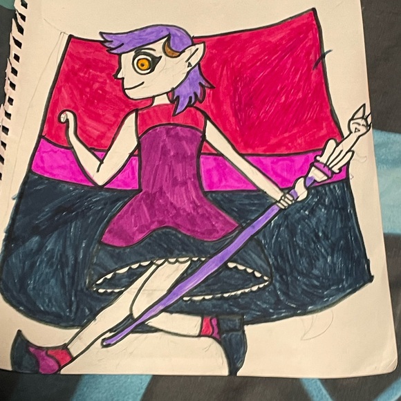 Vibrant Purple and Pink Character Illustration - Picture 1 of 11